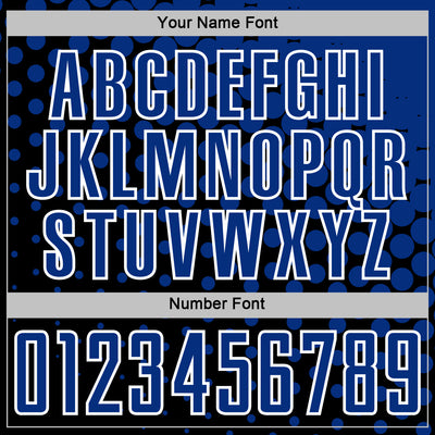 Custom Black Royal-White Modern Polka Dot Sublimation Soccer Uniform Jersey