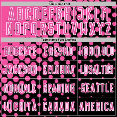 Custom Black Pink-White Modern Polka Dot Sublimation Soccer Uniform Jersey