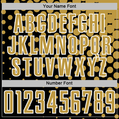 Custom Black Old Gold-White Modern Polka Dot Sublimation Soccer Uniform Jersey