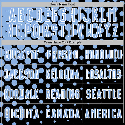 Custom Black Light Blue-White Modern Polka Dot Sublimation Soccer Uniform Jersey