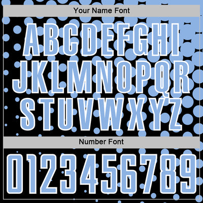 Custom Black Light Blue-White Modern Polka Dot Sublimation Soccer Uniform Jersey