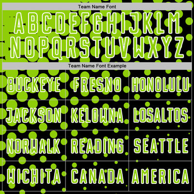 Custom Black Neon Green-White Modern Polka Dot Sublimation Soccer Uniform Jersey