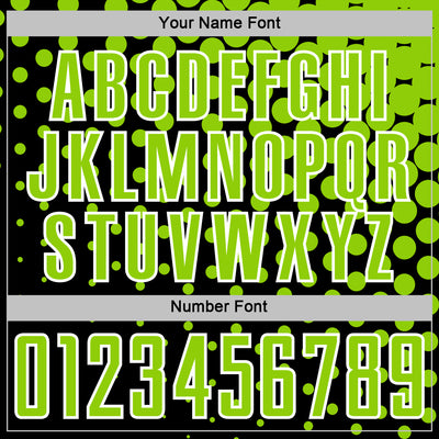 Custom Black Neon Green-White Modern Polka Dot Sublimation Soccer Uniform Jersey
