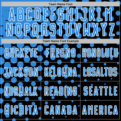 Custom Black Powder Blue-White Modern Polka Dot Sublimation Soccer Uniform Jersey