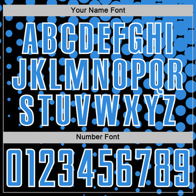 Custom Black Powder Blue-White Modern Polka Dot Sublimation Soccer Uniform Jersey