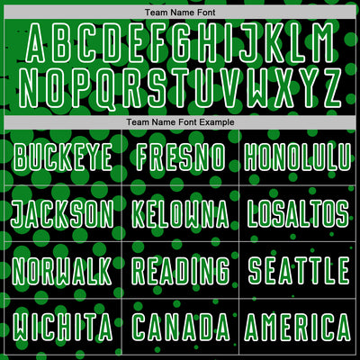 Custom Black Grass Green-White Modern Polka Dot Sublimation Soccer Uniform Jersey