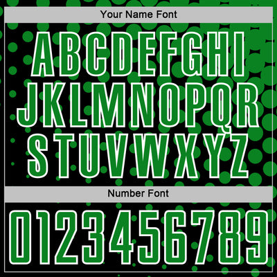 Custom Black Grass Green-White Modern Polka Dot Sublimation Soccer Uniform Jersey