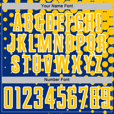 Custom Royal Yellow-White Modern Polka Dot Sublimation Soccer Uniform Jersey