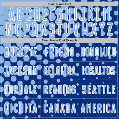 Custom Royal Light Blue-White Modern Polka Dot Sublimation Soccer Uniform Jersey