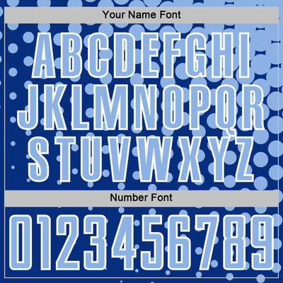 Custom Royal Light Blue-White Modern Polka Dot Sublimation Soccer Uniform Jersey