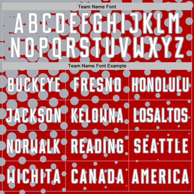 Custom Red White-Gray Modern Polka Dot Sublimation Soccer Uniform Jersey