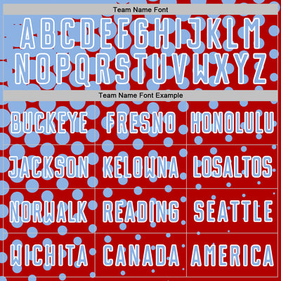 Custom Red Light Blue-White Modern Polka Dot Sublimation Soccer Uniform Jersey