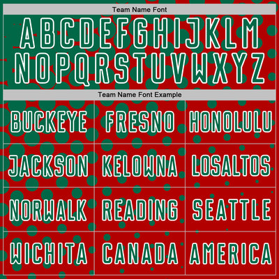 Custom Red Kelly Green-White Modern Polka Dot Sublimation Soccer Uniform Jersey