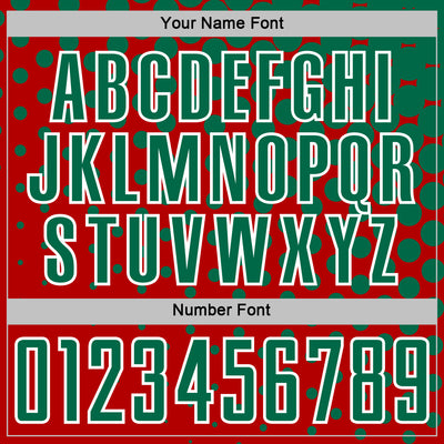 Custom Red Kelly Green-White Modern Polka Dot Sublimation Soccer Uniform Jersey