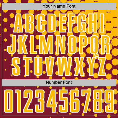 Custom Crimson Gold-White Modern Polka Dot Sublimation Soccer Uniform Jersey