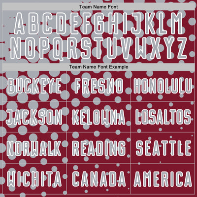 Custom Crimson Gray-White Modern Polka Dot Sublimation Soccer Uniform Jersey