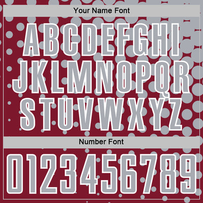 Custom Crimson Gray-White Modern Polka Dot Sublimation Soccer Uniform Jersey