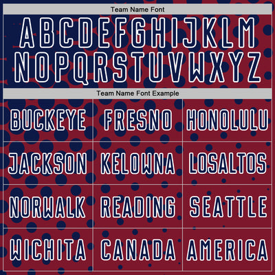 Custom Crimson Navy-White Modern Polka Dot Sublimation Soccer Uniform Jersey