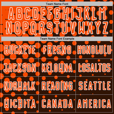 Custom Brown Orange-White Modern Polka Dot Sublimation Soccer Uniform Jersey