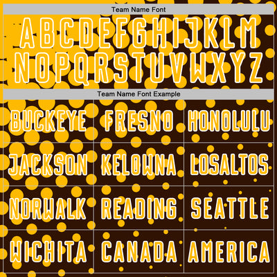 Custom Brown Gold-White Modern Polka Dot Sublimation Soccer Uniform Jersey