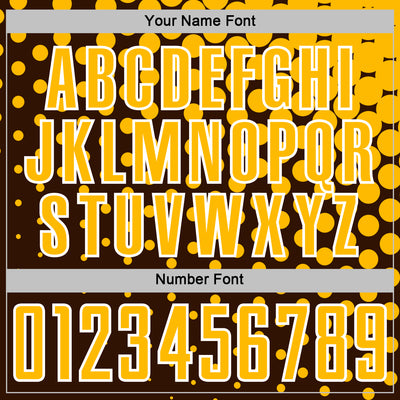 Custom Brown Gold-White Modern Polka Dot Sublimation Soccer Uniform Jersey