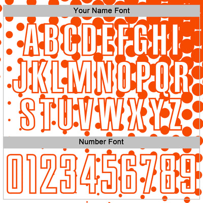 Custom White Orange Modern Polka Dot Sublimation Soccer Uniform Jersey