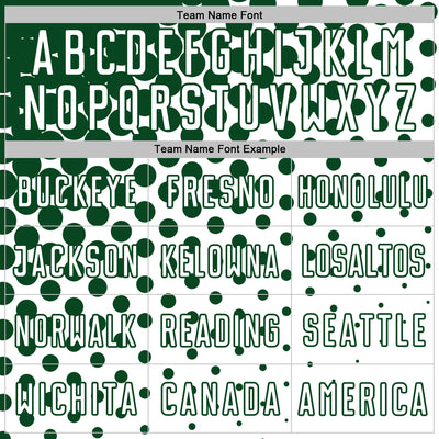 Custom White Green Modern Polka Dot Sublimation Soccer Uniform Jersey