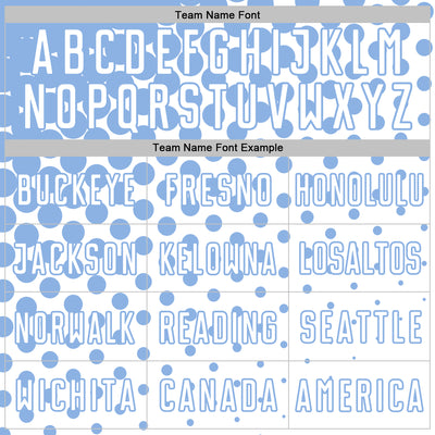 Custom White Light Blue Modern Polka Dot Sublimation Soccer Uniform Jersey