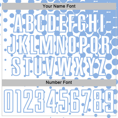 Custom White Light Blue Modern Polka Dot Sublimation Soccer Uniform Jersey