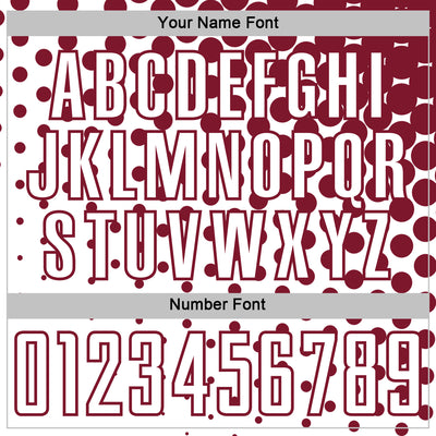 Custom White Crimson Modern Polka Dot Sublimation Soccer Uniform Jersey