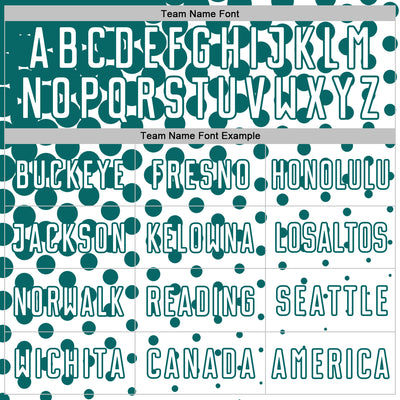 Custom White Teal Modern Polka Dot Sublimation Soccer Uniform Jersey