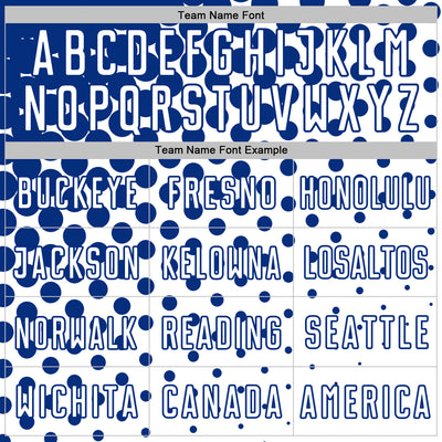 Custom White Royal Modern Polka Dot Sublimation Soccer Uniform Jersey