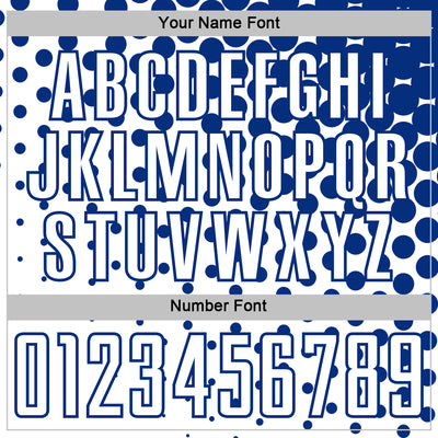 Custom White Royal Modern Polka Dot Sublimation Soccer Uniform Jersey