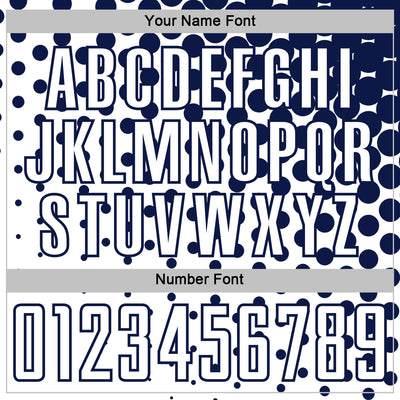 Custom White Navy Modern Polka Dot Sublimation Soccer Uniform Jersey