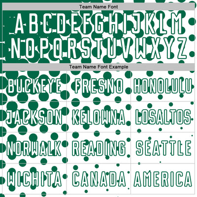 Custom White Kelly Green Modern Polka Dot Sublimation Soccer Uniform Jersey