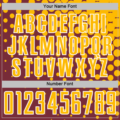 Custom Burgundy Gold-White Modern Polka Dot Sublimation Soccer Uniform Jersey