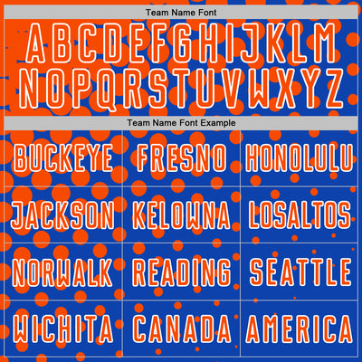 Custom Thunder Blue Orange-White Modern Polka Dot Sublimation Soccer Uniform Jersey