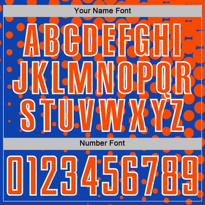 Custom Thunder Blue Orange-White Modern Polka Dot Sublimation Soccer Uniform Jersey