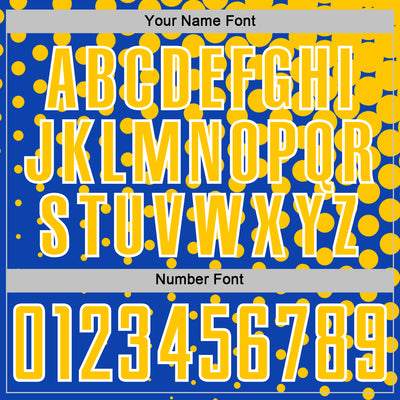 Custom Thunder Blue Yellow-White Modern Polka Dot Sublimation Soccer Uniform Jersey