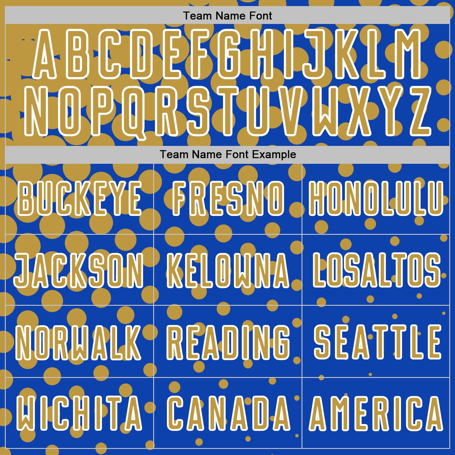 Custom Thunder Blue Old Gold-White Modern Polka Dot Sublimation Soccer Uniform Jersey