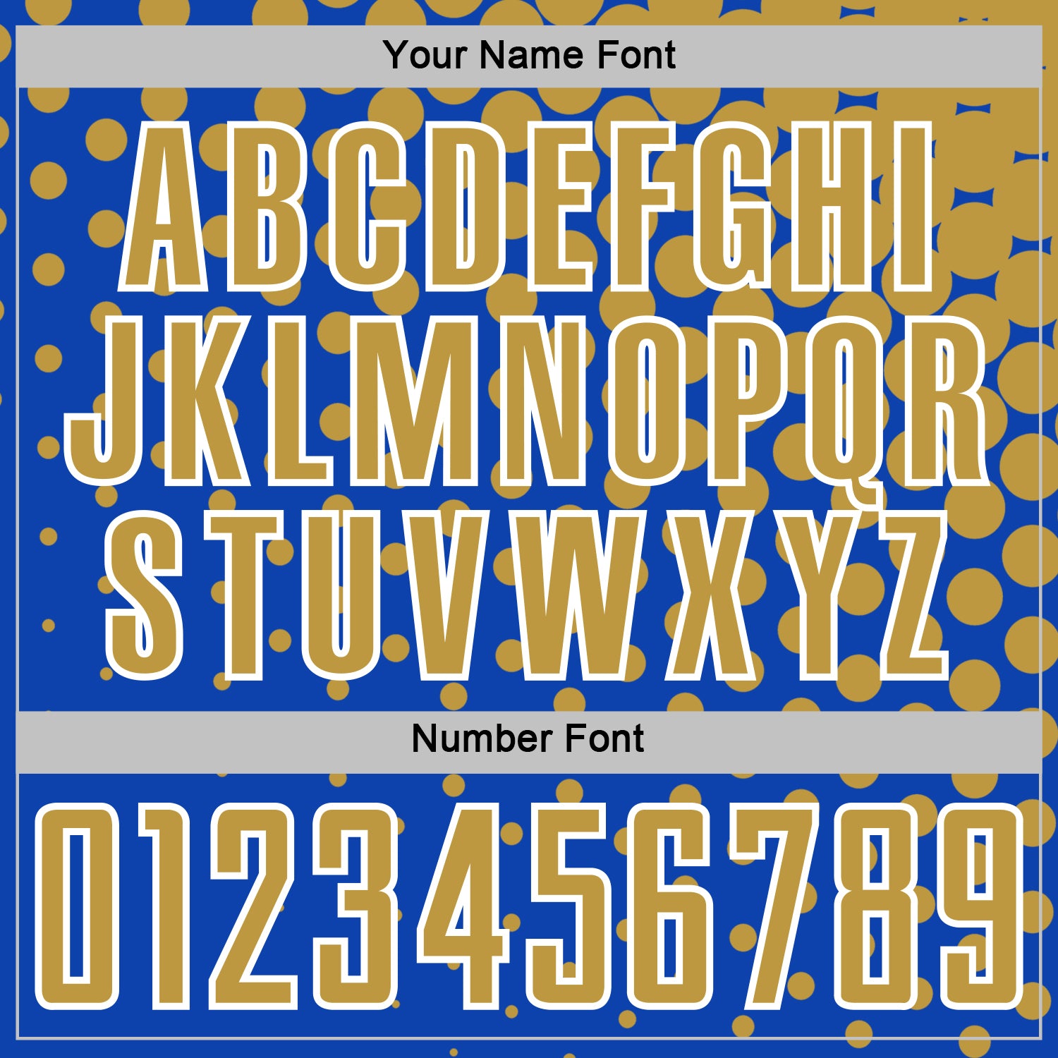 Custom Thunder Blue Old Gold-White Modern Polka Dot Sublimation Soccer Uniform Jersey