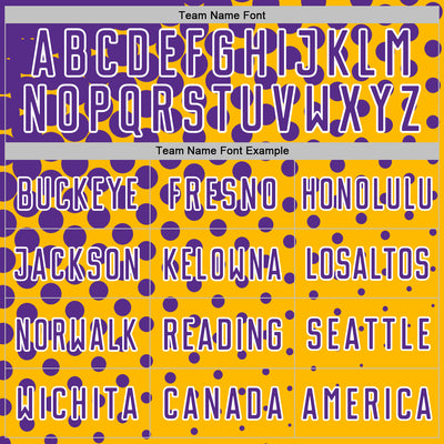 Custom Gold Purple-White Modern Polka Dot Sublimation Soccer Uniform Jersey