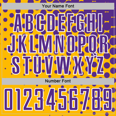 Custom Gold Purple-White Modern Polka Dot Sublimation Soccer Uniform Jersey