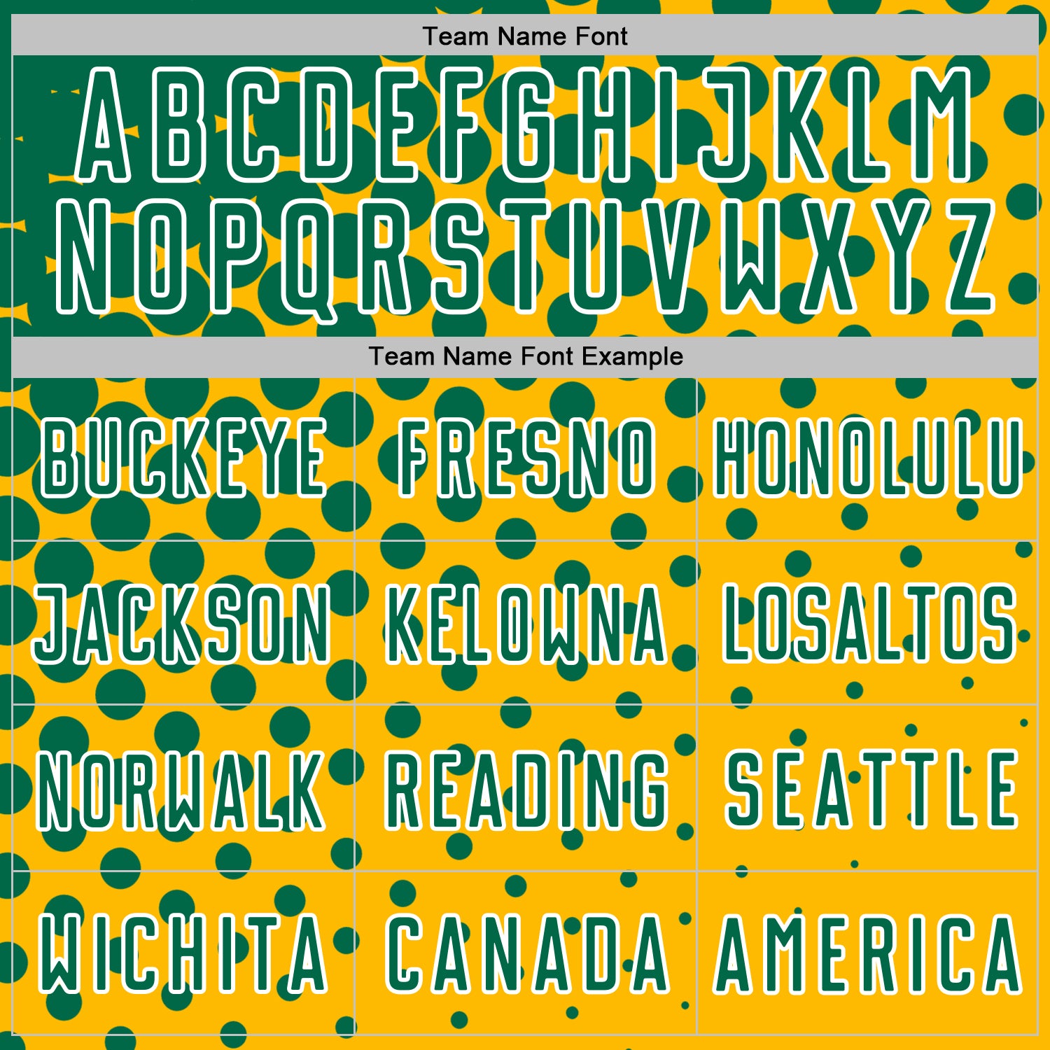 Custom Gold Kelly Green-White Modern Polka Dot Sublimation Soccer Uniform Jersey