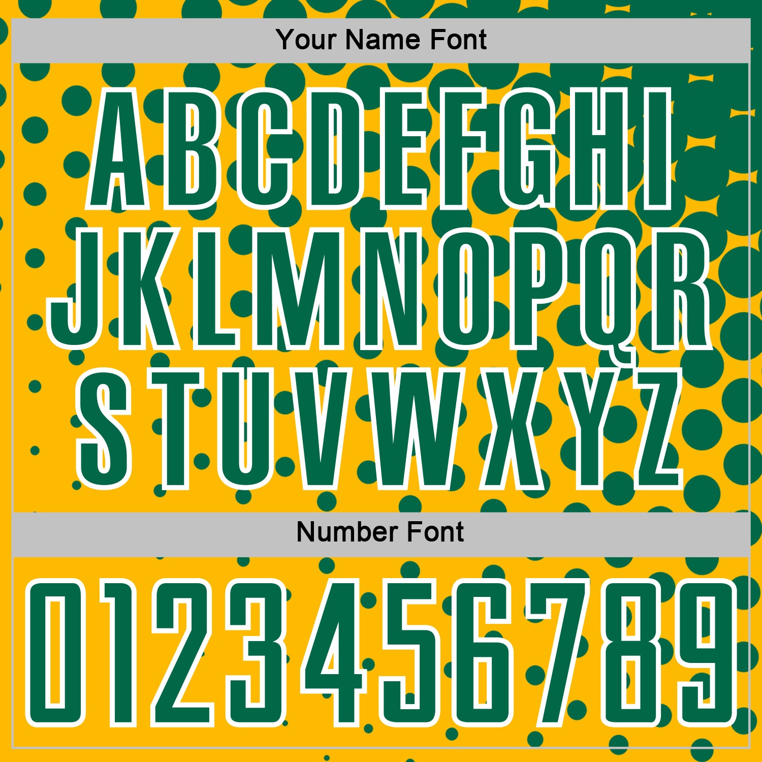 Custom Gold Kelly Green-White Modern Polka Dot Sublimation Soccer Uniform Jersey