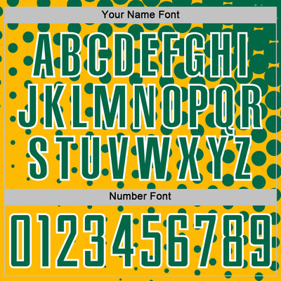 Custom Gold Kelly Green-White Modern Polka Dot Sublimation Soccer Uniform Jersey