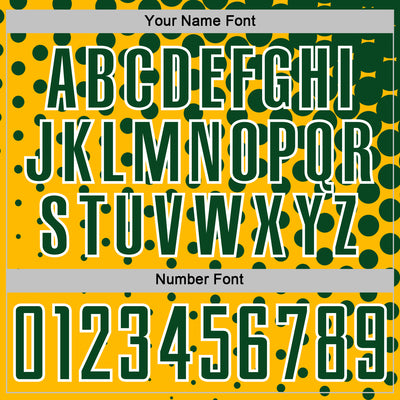 Custom Gold Green-White Modern Polka Dot Sublimation Soccer Uniform Jersey