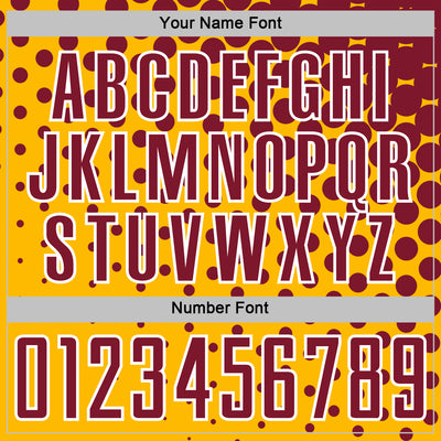 Custom Gold Crimson-White Modern Polka Dot Sublimation Soccer Uniform Jersey