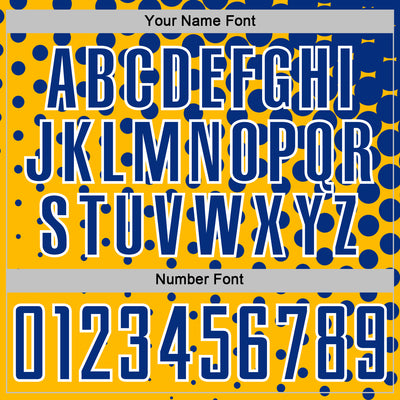 Custom Gold Royal-White Modern Polka Dot Sublimation Soccer Uniform Jersey