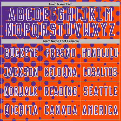 Custom Orange Purple-White Modern Polka Dot Sublimation Soccer Uniform Jersey